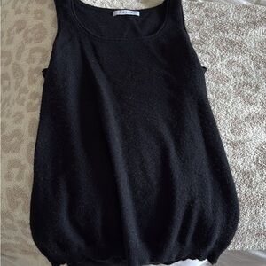Women's Black Cashmere Sleeveless Top
